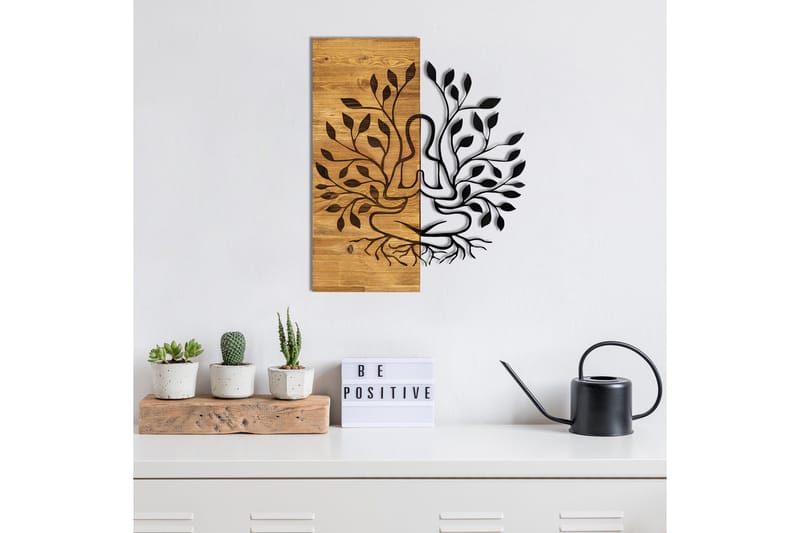 Lina Väggdekor - Svart/Valnöt - Inredning & dekor - Väggdekor - Skyltar - Plåtskylt