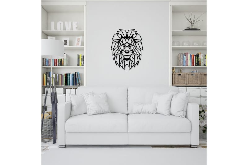 Lion Väggdekor - Svart - Inredning & dekor - Väggdekor - Skyltar - Plåtskylt