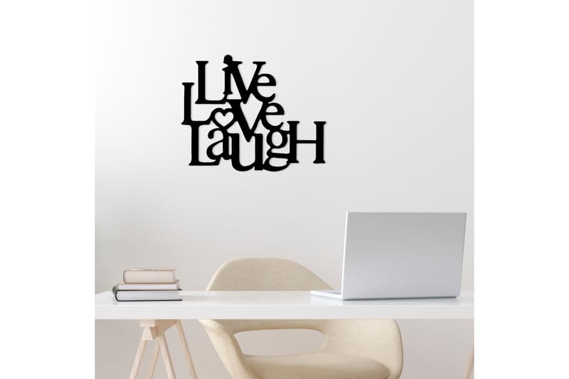 LIVE-LOVE-LAUGH Väggdekor Svart - Inredning & dekor - Väggdekor - Skyltar - Plåtskylt
