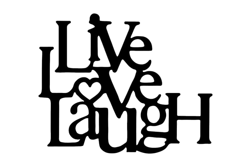 LIVE-LOVE-LAUGH Väggdekor Svart - Inredning & dekor - Väggdekor - Skyltar - Plåtskylt