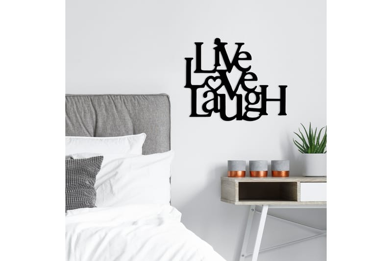 LIVE-LOVE-LAUGH Väggdekor Svart - Inredning & dekor - Väggdekor - Skyltar - Plåtskylt