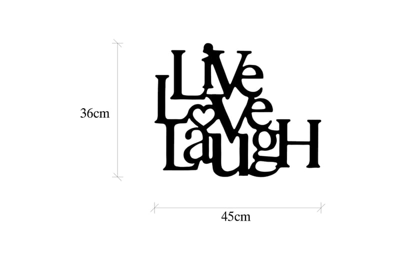 Live-Love-Laugh Väggdekor - Svart - Inredning & dekor - Väggdekor - Skyltar - Plåtskylt