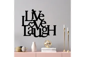 Live-Love-Laugh Väggdekor - Svart - Inredning & dekor - Väggdekor - Skyltar - Plåtskylt