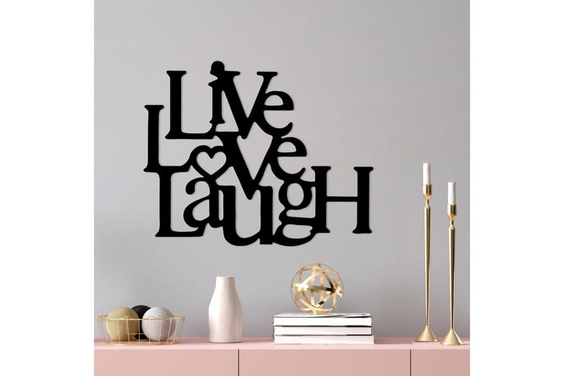 Live-Love-Laugh Väggdekor - Svart - Inredning & dekor - Väggdekor - Skyltar - Plåtskylt