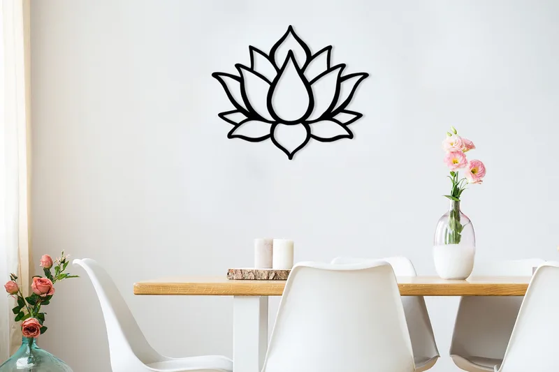 Lotus Flower 1 Väggdekor - Svart - Inredning & dekor - Väggdekor - Skyltar - Plåtskylt