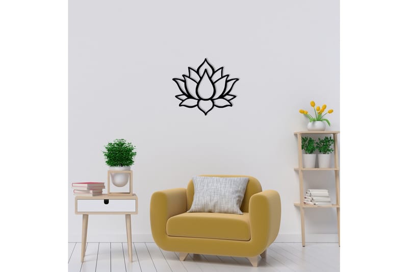 Lotus Flower 1 Väggdekor - Svart - Inredning & dekor - Väggdekor - Skyltar - Plåtskylt