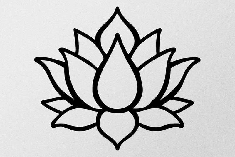 Lotus Flower 1 Väggdekor - Svart - Inredning & dekor - Väggdekor - Skyltar - Plåtskylt
