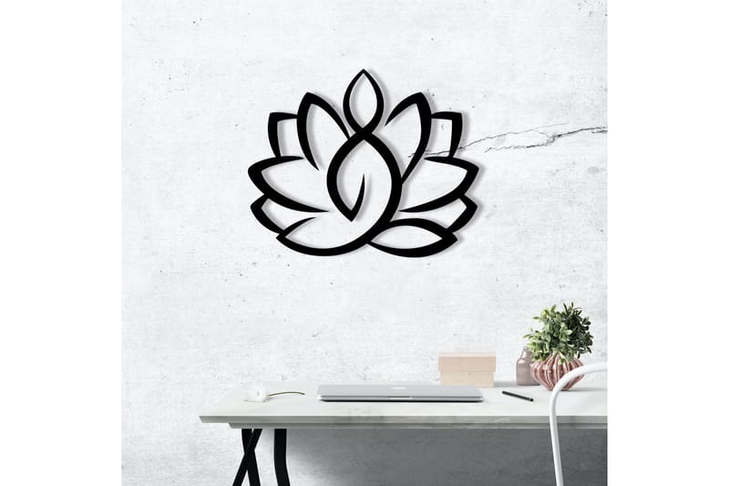 Lotus Väggdekor - Svart - Inredning & dekor - Väggdekor - Skyltar - Plåtskylt