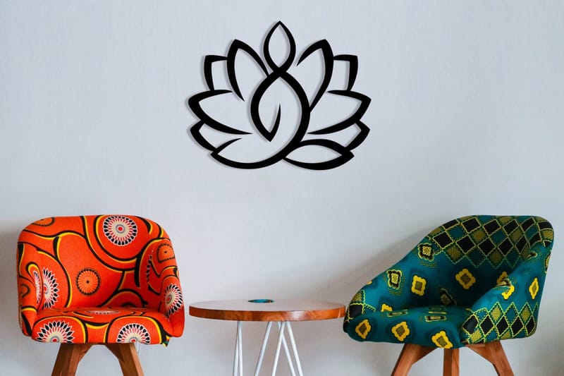 Lotus Väggdekor - Svart - Inredning & dekor - Väggdekor - Skyltar - Plåtskylt
