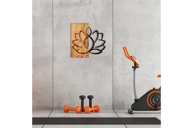 Lotus Väggdekor - Svart/Valnöt - Inredning & dekor - Väggdekor - Skyltar - Plåtskylt