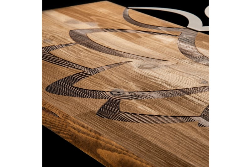 Lotus Väggdekor - Svart/Valnöt - Inredning & dekor - Väggdekor - Skyltar - Plåtskylt