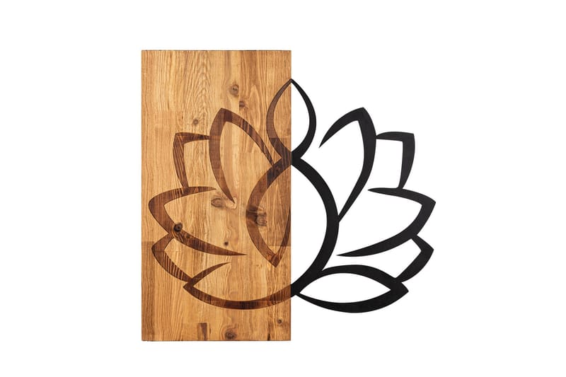 Lotus Väggdekor, Svart/Valnöt