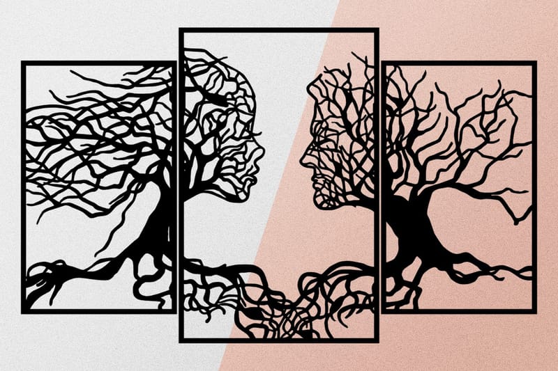 Love Tree Väggdekor - Svart - Inredning & dekor - Väggdekor - Skyltar - Plåtskylt