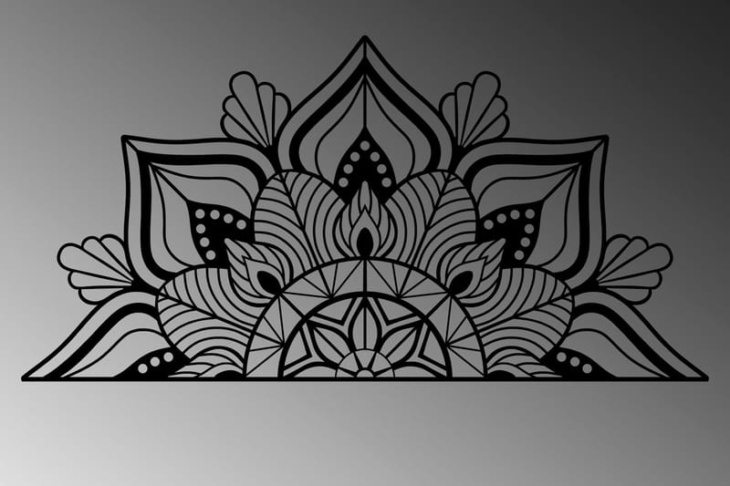 Mandala 1 Väggdekor - Svart - Inredning & dekor - Väggdekor - Skyltar - Plåtskylt