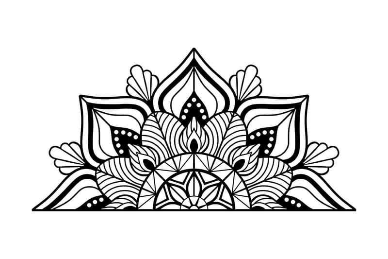 Mandala 1 Väggdekor, Svart