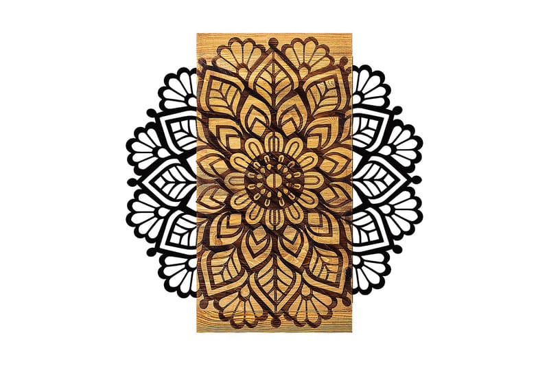 MANDALA 2 Väggdekor Natur/Svart - Inredning & dekor - Väggdekor - Skyltar - Plåtskylt