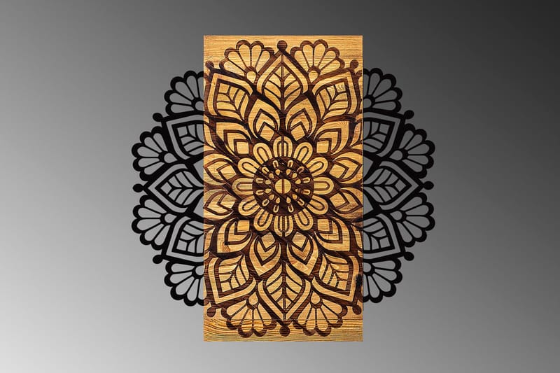 Mandala 2 Väggdekor - Natur/Svart - Inredning & dekor - Väggdekor - Skyltar - Plåtskylt