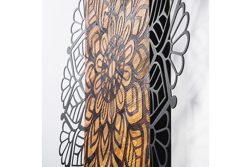 Mandala 2 Väggdekor - Natur/Svart - Inredning & dekor - Väggdekor - Skyltar - Plåtskylt