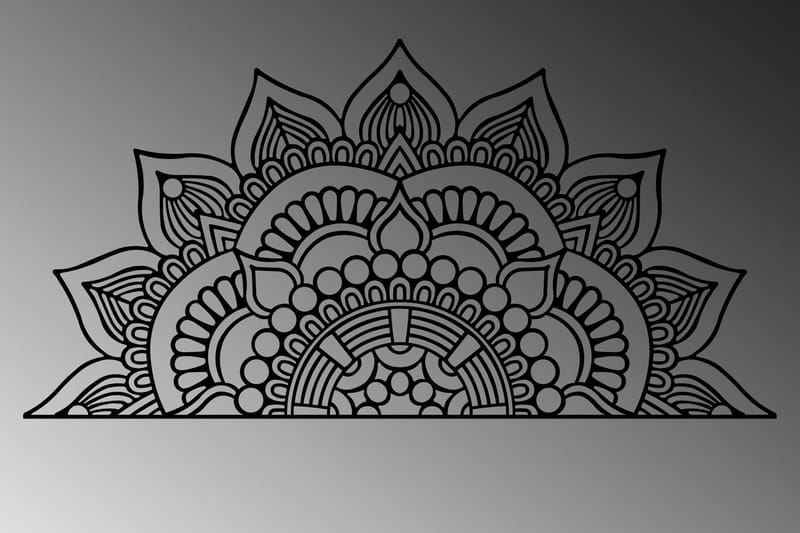 MANDALA 3 Väggdekor Svart - Inredning & dekor - Väggdekor - Skyltar - Plåtskylt