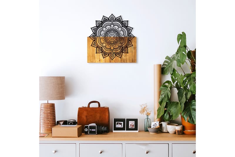 MANDALA 4 Väggdekor Natur/Svart - Inredning & dekor - Väggdekor - Skyltar - Plåtskylt