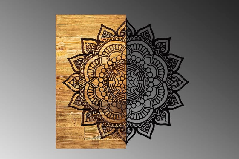 MANDALA 4 Väggdekor Natur/Svart - Inredning & dekor - Väggdekor - Skyltar - Plåtskylt