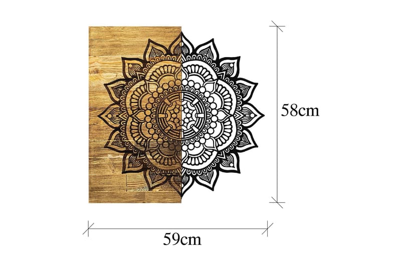 MANDALA 4 Väggdekor Natur/Svart - Inredning & dekor - Väggdekor - Skyltar - Plåtskylt