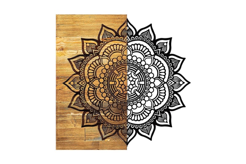 MANDALA 4 Väggdekor Natur/Svart - Inredning & dekor - Väggdekor - Skyltar - Plåtskylt