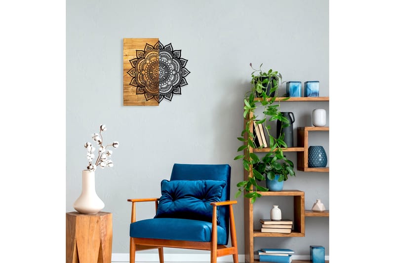 MANDALA 4 Väggdekor Natur/Svart - Inredning & dekor - Väggdekor - Skyltar - Plåtskylt