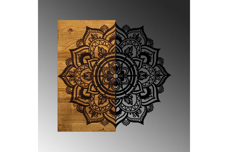 MANDALA 6 Väggdekor Svart/Valnöt - Inredning & dekor - Väggdekor - Skyltar - Plåtskylt