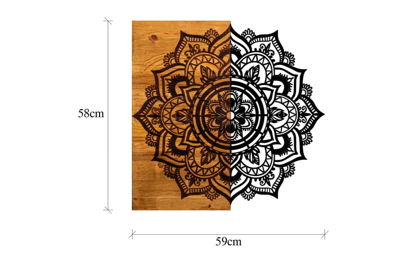 MANDALA 6 Väggdekor Svart/Valnöt - Inredning & dekor - Väggdekor - Skyltar - Plåtskylt