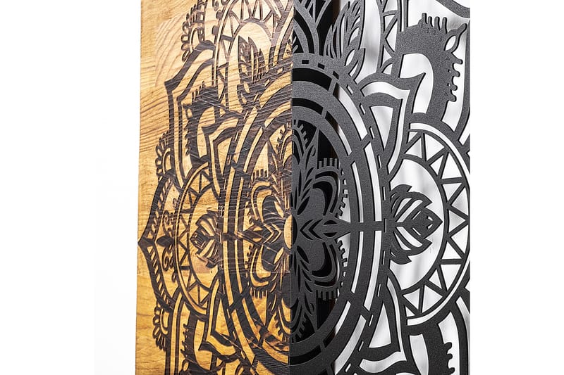 MANDALA 6 Väggdekor Svart/Valnöt - Inredning & dekor - Väggdekor - Skyltar - Plåtskylt