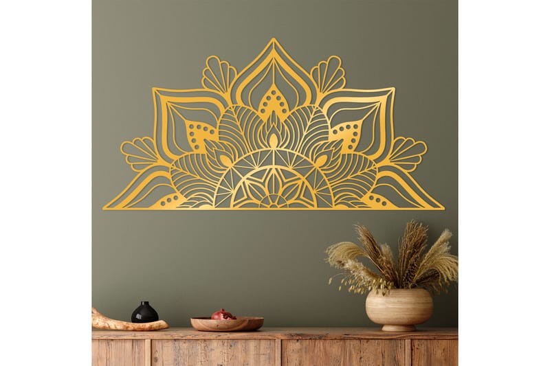 MANDALAS 1 Väggdekor Guld - Inredning & dekor - Väggdekor - Skyltar - Plåtskylt