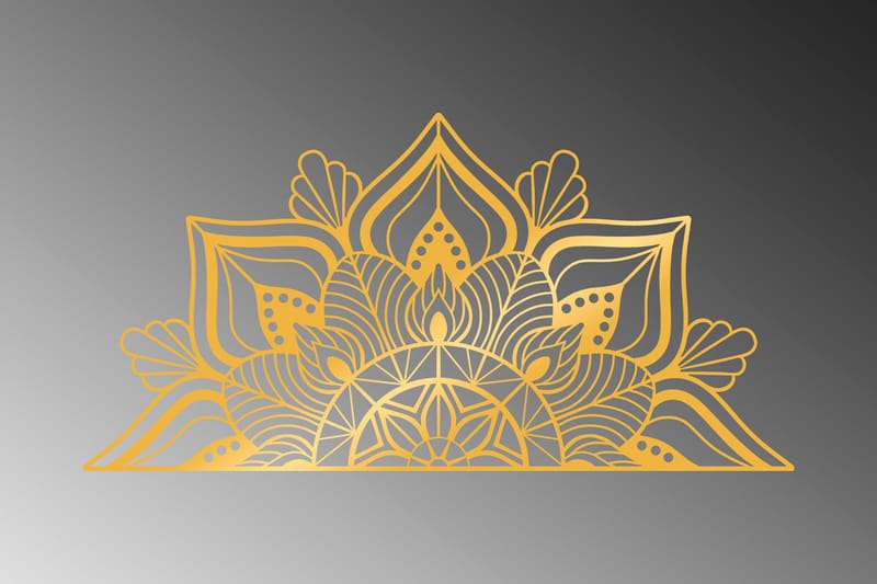 MANDALAS 1 Väggdekor Guld - Inredning & dekor - Väggdekor - Skyltar - Plåtskylt