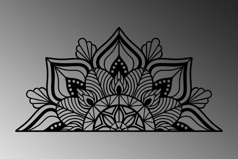 MANDALAS 1 Väggdekor Svart - Inredning & dekor - Väggdekor - Skyltar - Plåtskylt