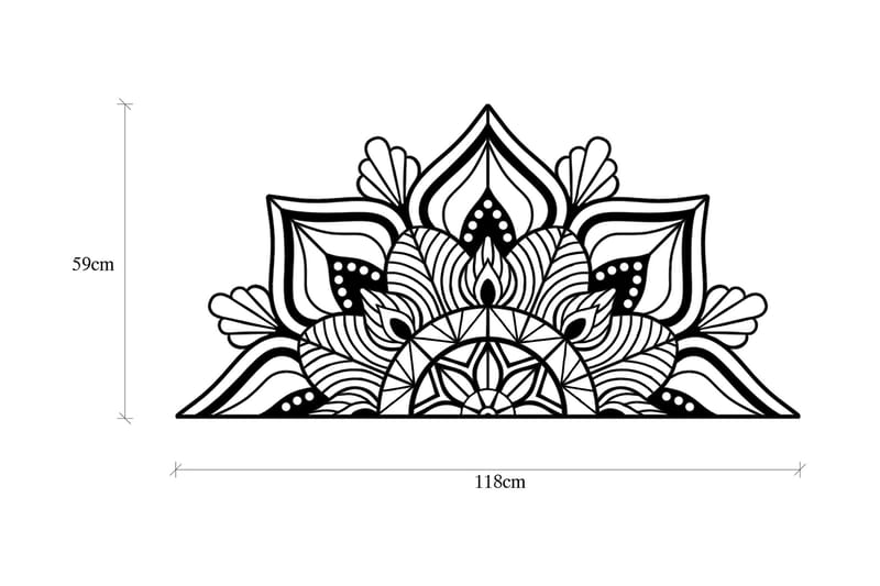 MANDALAS 1 Väggdekor Svart - Inredning & dekor - Väggdekor - Skyltar - Plåtskylt