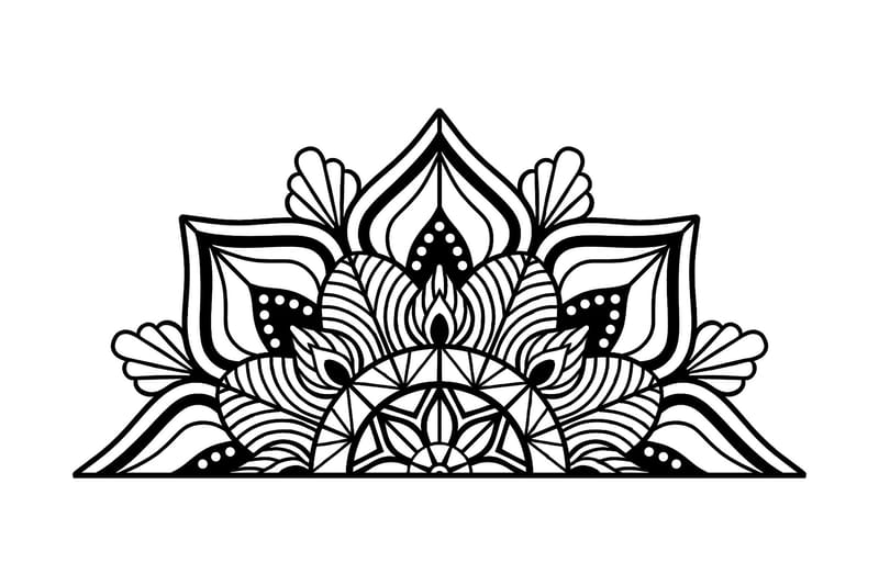 Mandalas 1 Väggdekor, Svart