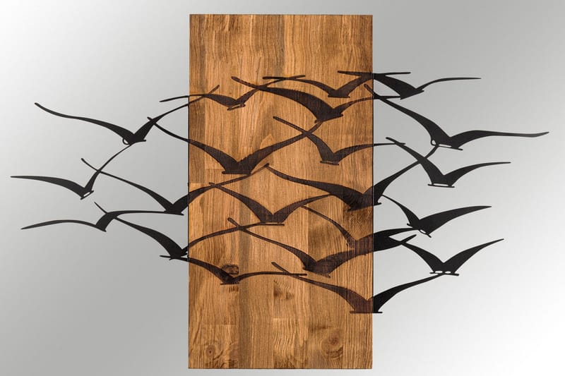 Migration Väggdekor - Svart/Valnöt - Inredning & dekor - Väggdekor - Skyltar - Plåtskylt