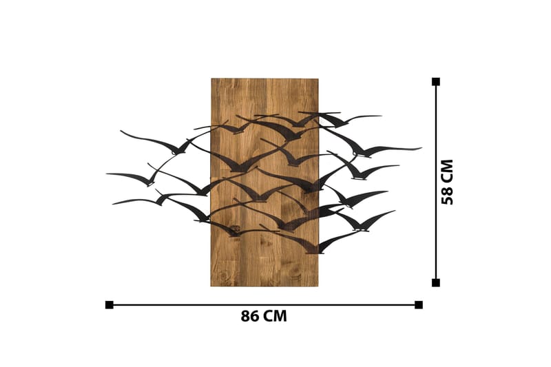 Migration Väggdekor - Svart/Valnöt - Inredning & dekor - Väggdekor - Skyltar - Plåtskylt