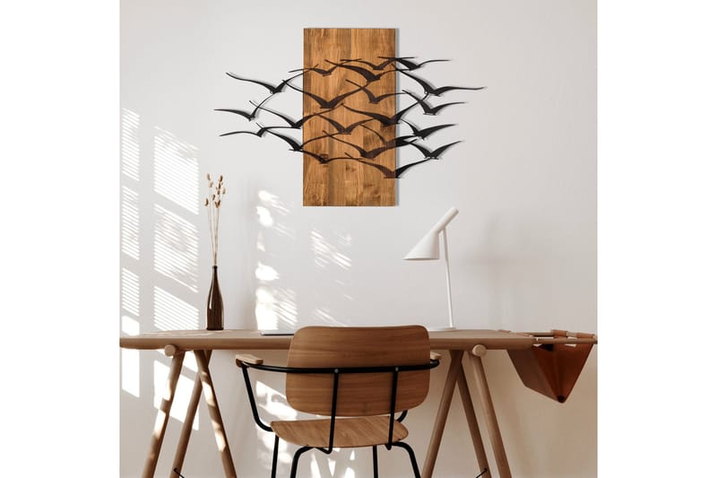 Migration Väggdekor - Svart/Valnöt - Inredning & dekor - Väggdekor - Skyltar - Plåtskylt