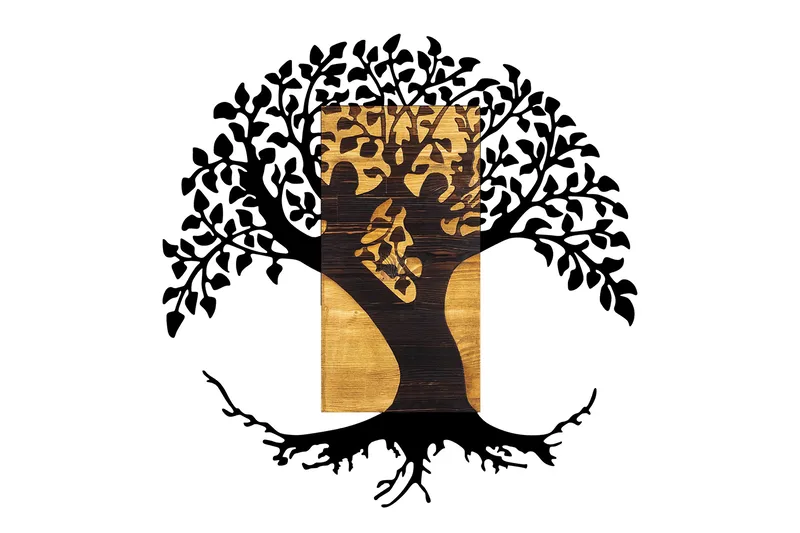 Monument Tree Väggdekor, Svart/Valnöt