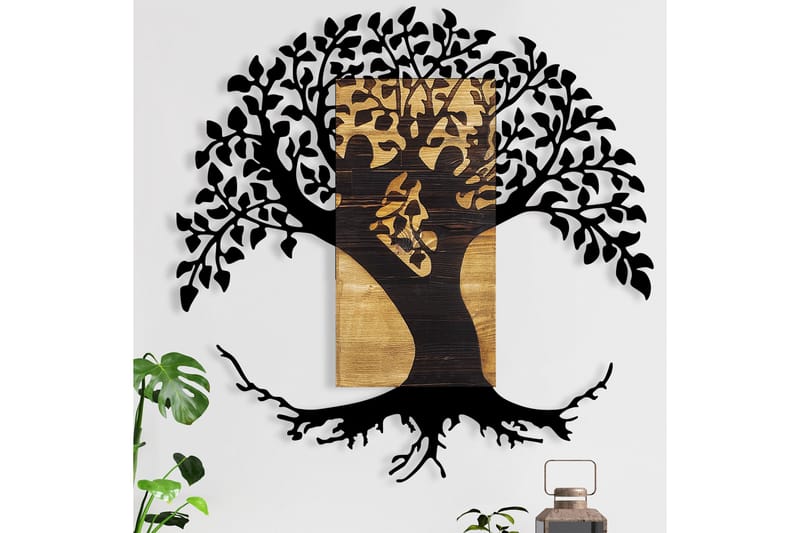 Monument Tree Väggdekor - Svart/Valnöt - Inredning & dekor - Väggdekor - Skyltar - Plåtskylt