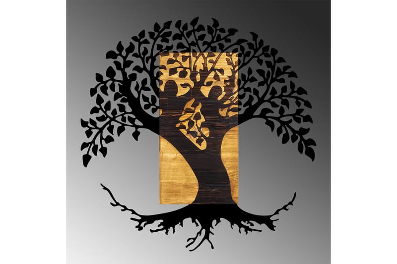 Monument Tree Väggdekor - Svart/Valnöt - Inredning & dekor - Väggdekor - Skyltar - Plåtskylt