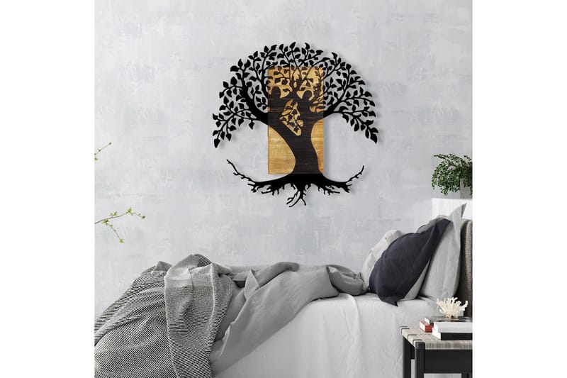 Monument Tree Väggdekor - Svart/Valnöt - Inredning & dekor - Väggdekor - Skyltar - Plåtskylt