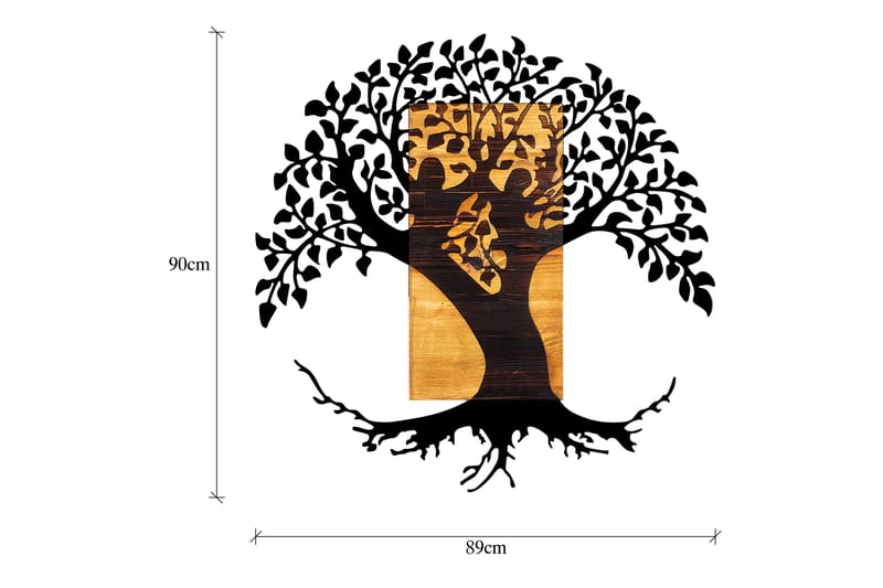 Monument Tree Väggdekor - Svart/Valnöt - Inredning & dekor - Väggdekor - Skyltar - Plåtskylt