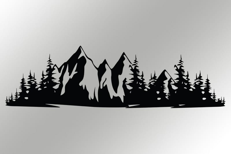 MOUNTAIN 1 Väggdekor Svart - Inredning & dekor - Väggdekor - Skyltar - Plåtskylt