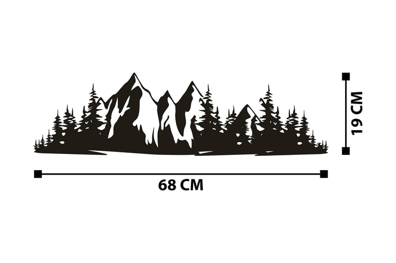 MOUNTAIN 1 Väggdekor Svart - Inredning & dekor - Väggdekor - Skyltar - Plåtskylt