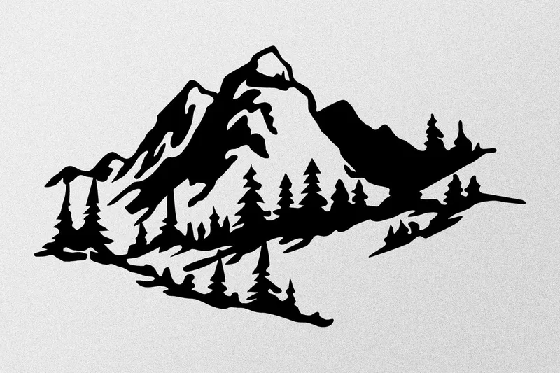 Mountain 2 Metal Väggdekor - Svart - Inredning & dekor - Väggdekor - Skyltar - Plåtskylt