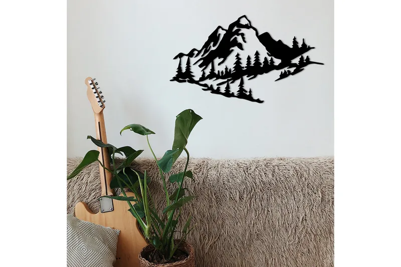 Mountain 2 Metal Väggdekor - Svart - Inredning & dekor - Väggdekor - Skyltar - Plåtskylt