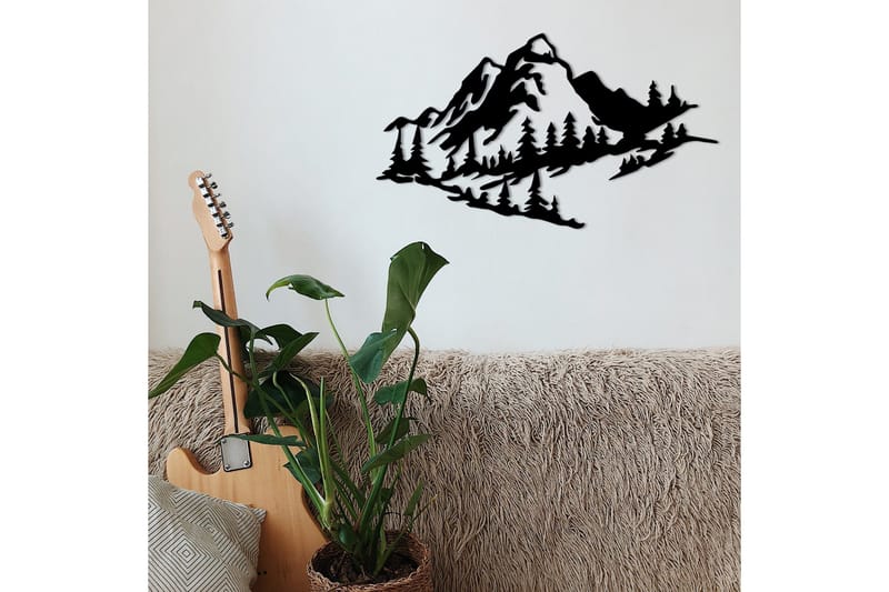 Mountain 2 Metal Väggdekor - Svart - Inredning & dekor - Väggdekor - Skyltar - Plåtskylt