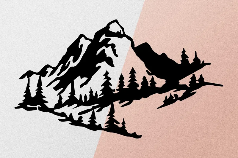 Mountain 2 Metal Väggdekor - Svart - Inredning & dekor - Väggdekor - Skyltar - Plåtskylt